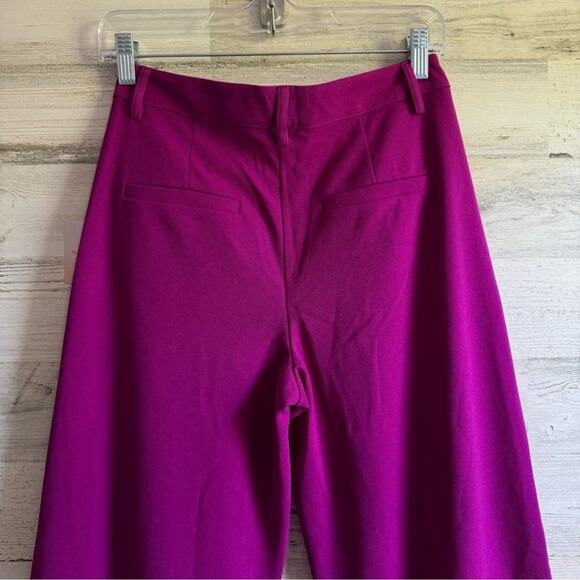 🍁 NWT Happily Grey Wide Leg Trouser Pants Full Length High Waisted Front Slit XS - Picture 7 of 15